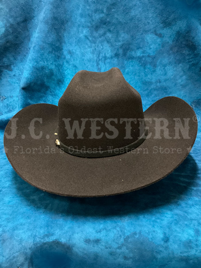 Justin JF0330AMER44 3X Americana Felt Hat Black side / front view. If you need any assistance with this item or the purchase of this item please call us at five six one seven four eight eight eight zero one Monday through Saturday 10:00a.m EST to 8:00 p.m EST