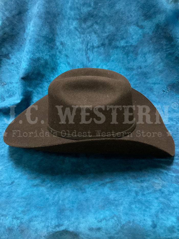 Justin JF0330AMER44 3X Americana Felt Hat Black side / front view. If you need any assistance with this item or the purchase of this item please call us at five six one seven four eight eight eight zero one Monday through Saturday 10:00a.m EST to 8:00 p.m EST