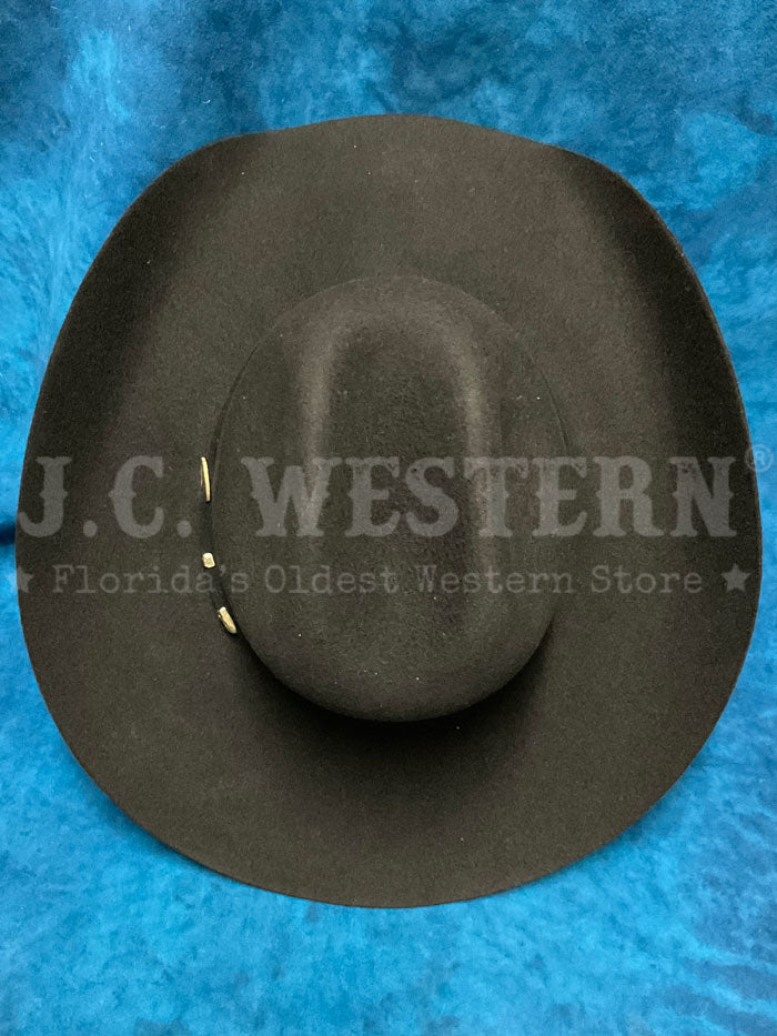 Justin JF0330AMER44 3X Americana Felt Hat Black side / front view. If you need any assistance with this item or the purchase of this item please call us at five six one seven four eight eight eight zero one Monday through Saturday 10:00a.m EST to 8:00 p.m EST