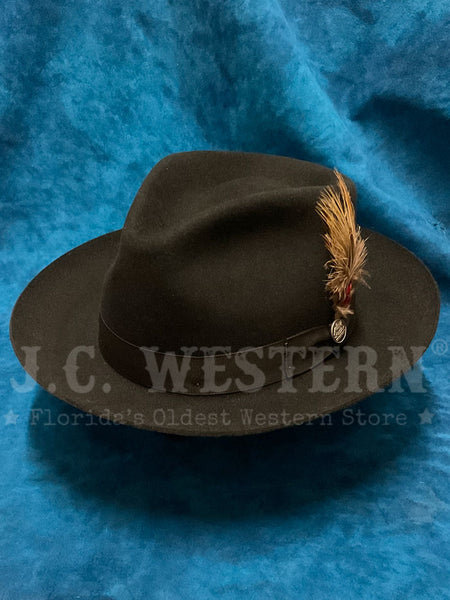 Stetson TFDWNS-102307 DOWNS Royal Quality Hat Black side / front view. If you need any assistance with this item or the purchase of this item please call us at five six one seven four eight eight eight zero one Monday through Saturday 10:00a.m EST to 8:00 p.m EST