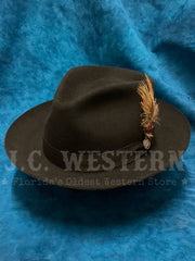 Stetson TFDWNS-102307 DOWNS Royal Quality Hat Black side / front view. If you need any assistance with this item or the purchase of this item please call us at five six one seven four eight eight eight zero one Monday through Saturday 10:00a.m EST to 8:00 p.m EST