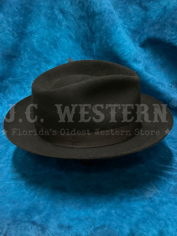 Stetson TFDWNS-102307 DOWNS Royal Quality Hat Black side / front view. If you need any assistance with this item or the purchase of this item please call us at five six one seven four eight eight eight zero one Monday through Saturday 10:00a.m EST to 8:00 p.m EST