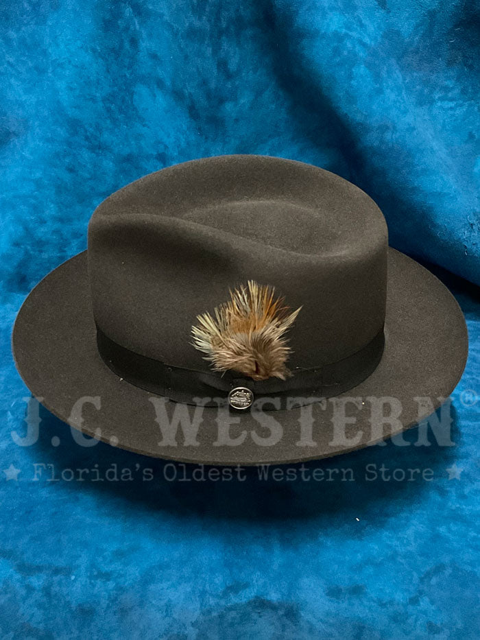 Stetson TFDWNS-102338 DOWNS Royal Quality Hat Graphite side / front view. If you need any assistance with this item or the purchase of this item please call us at five six one seven four eight eight eight zero one Monday through Saturday 10:00a.m EST to 8:00 p.m EST