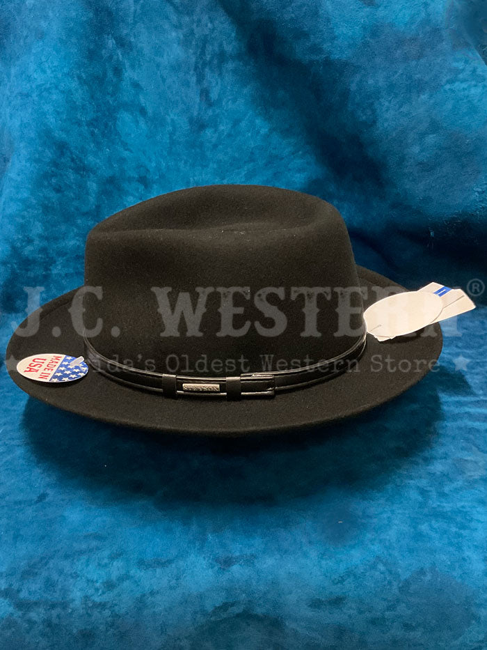 Stetson TWCRUR-212407 CRUISER Wool Hat Black side / front view. If you need any assistance with this item or the purchase of this item please call us at five six one seven four eight eight eight zero one Monday through Saturday 10:00a.m EST to 8:00 p.m EST