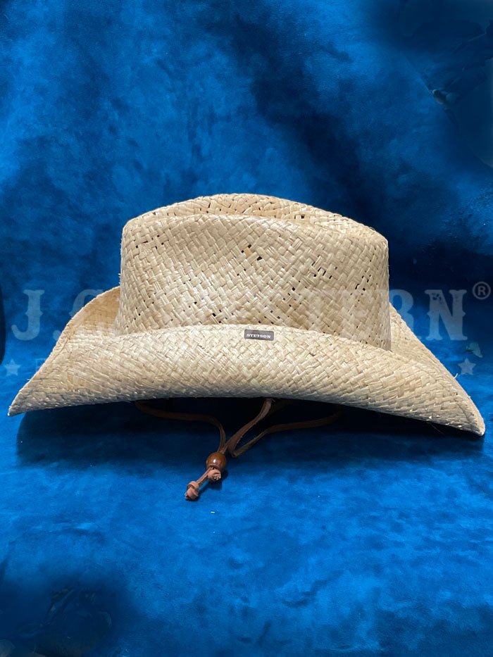 Stetson TSLARL-933481 LAUREL Straw Cowboy Hat Natural side / front view. If you need any assistance with this item or the purchase of this item please call us at five six one seven four eight eight eight zero one Monday through Saturday 10:00a.m EST to 8:00 p.m EST