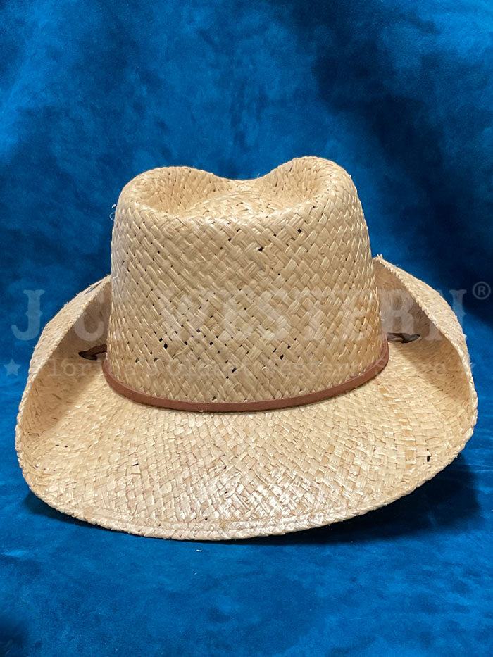 Stetson TSLARL-933481 LAUREL Straw Cowboy Hat Natural side / front view. If you need any assistance with this item or the purchase of this item please call us at five six one seven four eight eight eight zero one Monday through Saturday 10:00a.m EST to 8:00 p.m EST