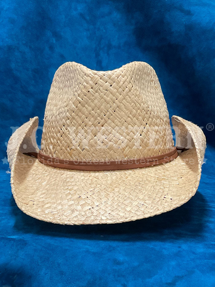 Stetson TSLARL-933481 LAUREL Straw Cowboy Hat Natural side / front view. If you need any assistance with this item or the purchase of this item please call us at five six one seven four eight eight eight zero one Monday through Saturday 10:00a.m EST to 8:00 p.m EST