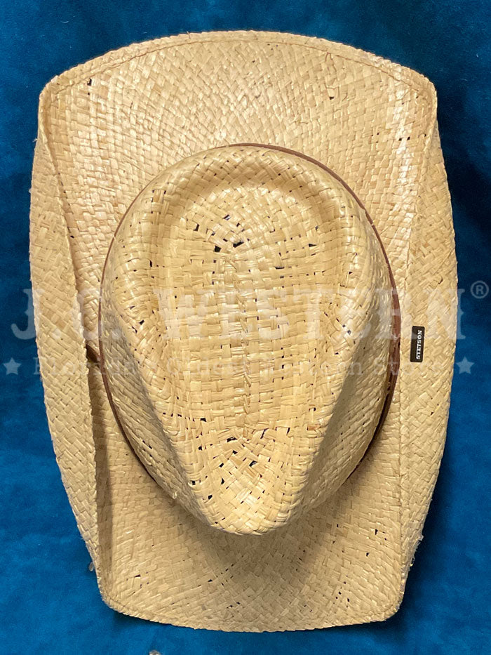 Stetson TSLARL-933481 LAUREL Straw Cowboy Hat Natural side / front view. If you need any assistance with this item or the purchase of this item please call us at five six one seven four eight eight eight zero one Monday through Saturday 10:00a.m EST to 8:00 p.m EST