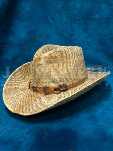 Stetson TSMTEY-8334 MONTERREY BAY Straw Cowboy Hat Stained Tan side / from view. If you need any assistance with this item or the purchase of this item please call us at five six one seven four eight eight eight zero one Monday through Saturday 10:00a.m EST to 8:00 p.m EST