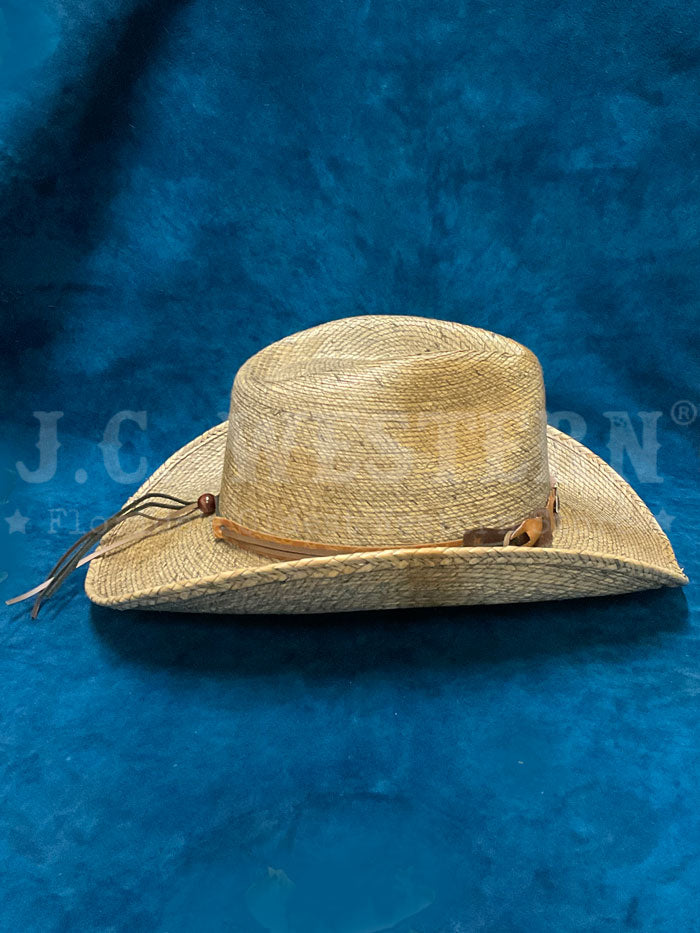 Stetson TSMTEY-8334 MONTERREY BAY Straw Cowboy Hat Stained Tan side / from view. If you need any assistance with this item or the purchase of this item please call us at five six one seven four eight eight eight zero one Monday through Saturday 10:00a.m EST to 8:00 p.m EST