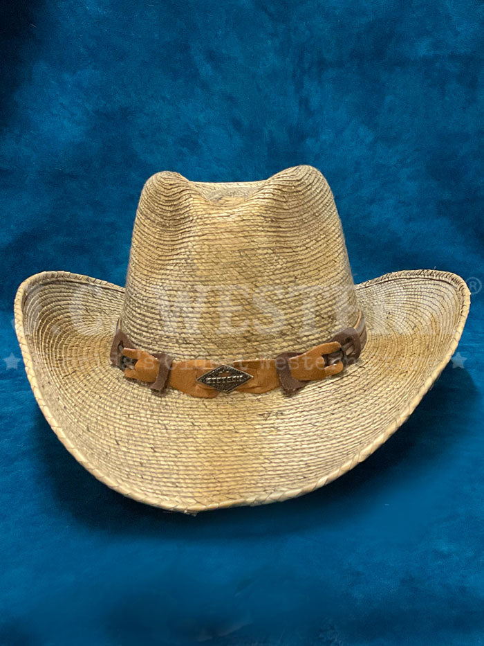 Stetson TSMTEY-8334 MONTERREY BAY Straw Cowboy Hat Stained Tan side / from view. If you need any assistance with this item or the purchase of this item please call us at five six one seven four eight eight eight zero one Monday through Saturday 10:00a.m EST to 8:00 p.m EST