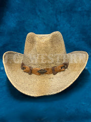 Stetson TSMTEY-8334 MONTERREY BAY Straw Cowboy Hat Stained Tan front view. If you need any assistance with this item or the purchase of this item please call us at five six one seven four eight eight eight zero one Monday through Saturday 10:00a.m EST to 8:00 p.m EST