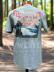 FloGrown FGM-1822 Mens Southern Marsh Tee Blue back view. If you need any assistance with this item or the purchase of this item please call us at five six one seven four eight eight eight zero one Monday through Saturday 10:00a.m EST to 8:00 p.m EST