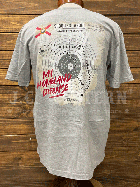 FloGrown FGM-1788 Mens Shooting Target Tee Silver Grey back. If you need any assistance with this item or the purchase of this item please call us at five six one seven four eight eight eight zero one Monday through Saturday 10:00a.m EST to 8:00 p.m EST