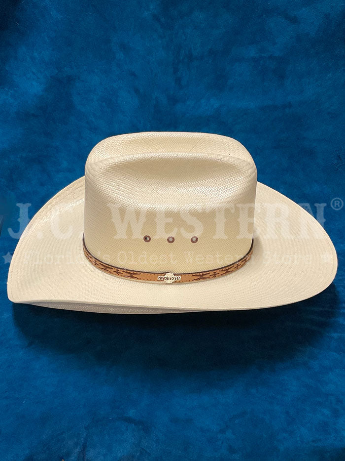 Stetson SSAZTC-284081 Aztec 10X Straw Hat Natural side front view. If you need any assistance with this item or the purchase of this item please call us at five six one seven four eight eight eight zero one Monday through Saturday 10:00a.m EST to 8:00 p.m EST