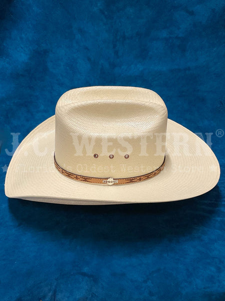 Stetson SSAZTC-284081 Aztec 10X Straw Hat Natural side view. If you need any assistance with this item or the purchase of this item please call us at five six one seven four eight eight eight zero one Monday through Saturday 10:00a.m EST to 8:00 p.m EST