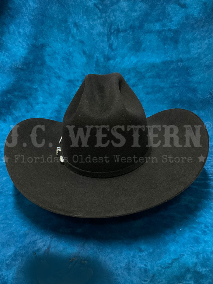 Resistol RFUSTR-724207 USTRC 6X Western Hat Black side / front view. 