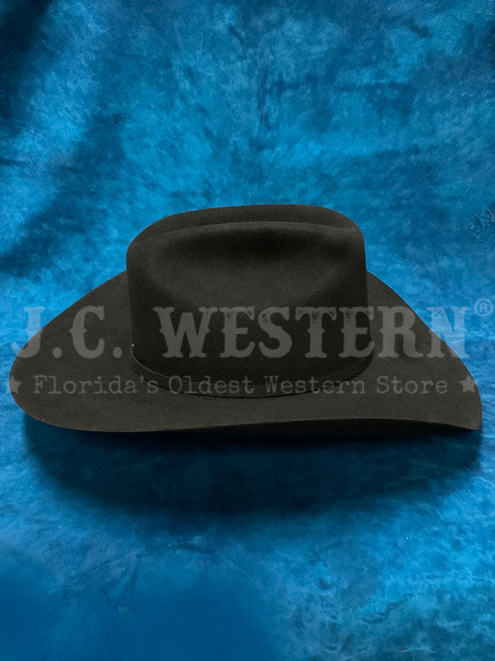 Resistol RFUSTR-724207 USTRC 6X Western Hat Black side / front view. 