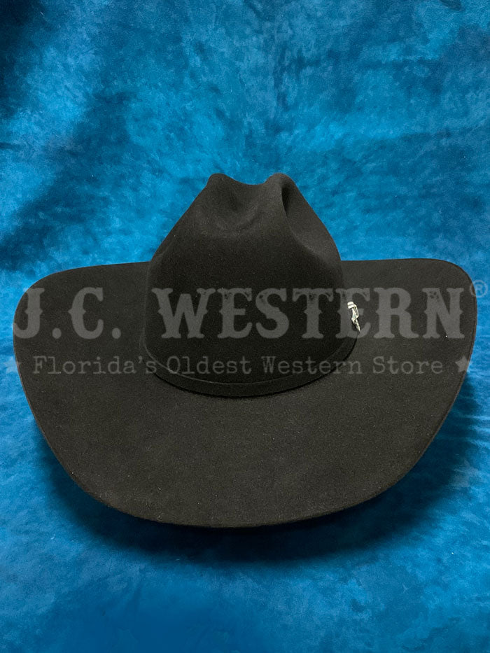 Resistol RFUSTR-724207 USTRC 6X Western Hat Black side / front view. 