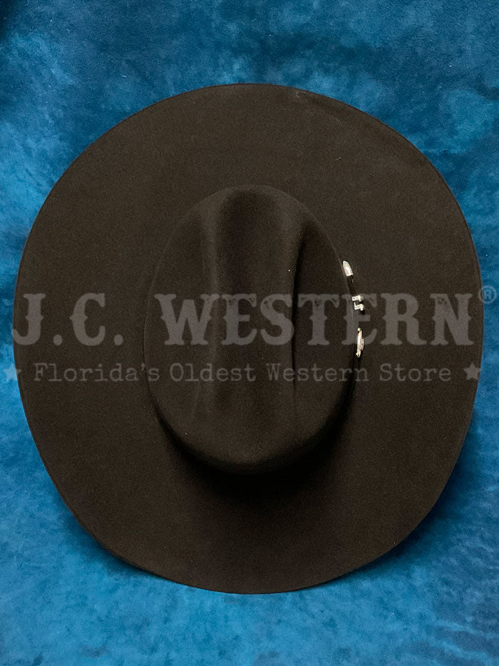 Resistol RFUSTR-724207 USTRC 6X Western Hat Black side / front view. 