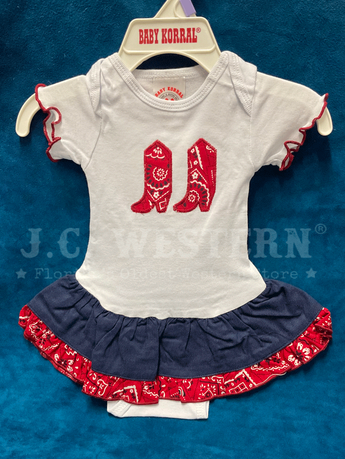 Kiddie Korral Style11D Infants Cowgirl Onesie Red Bandana Kiddie Korral Style11D Infants Cowgirl Onesie Red Bandana