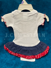 Kiddie Korral Style11D Infants Cowgirl Onesie Red Bandana Denim back. If you need any assistance with this item or the purchase of this item please call us at five six one seven four eight eight eight zero one Monday through Saturday 10:00a.m EST to 8:00 p.m EST