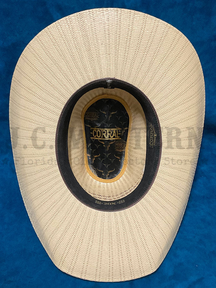 Corral LS20041442 JUSTIFIED Straw Hat Tan side / front view. If you need any assistance with this item or the purchase of this item please call us at five six one seven four eight eight eight zero one Monday through Saturday 10:00a.m EST to 8:00 p.m EST