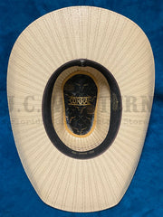 Corral LS20041442 JUSTIFIED Straw Hat Tan inside view. If you need any assistance with this item or the purchase of this item please call us at five six one seven four eight eight eight zero one Monday through Saturday 10:00a.m EST to 8:00 p.m EST