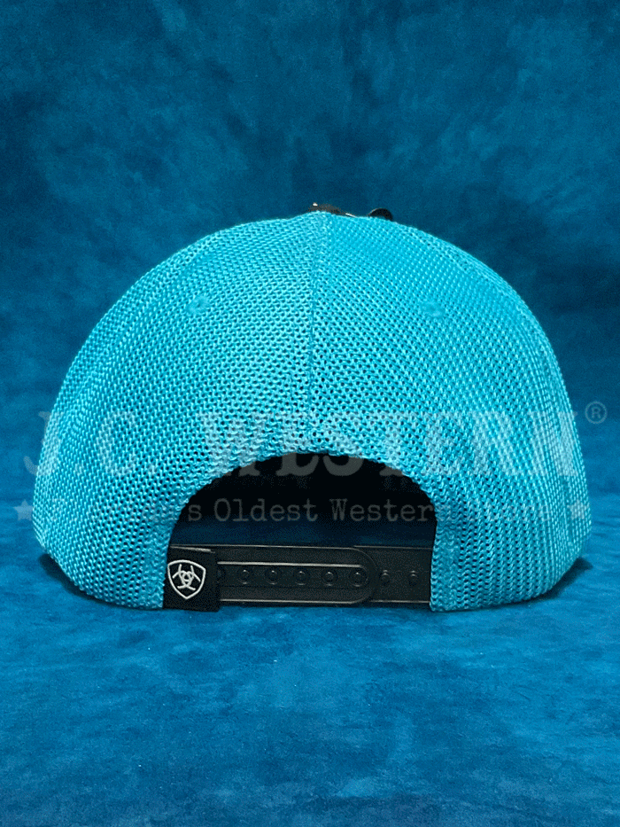 Ariat A300083663 Flexfit 110 Snap Back Roughout Braid Cap Black And Turquoise front. If you need any assistance with this item or the purchase of this item please call us at five six one seven four eight eight eight zero one Monday through Saturday 10:00a.m EST to 8:00 p.m EST