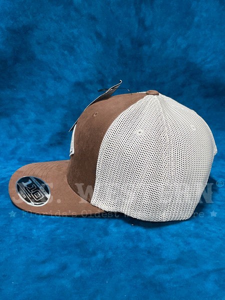 Ariat A300086502 Flexfit 110 Diamond Faux Leather Patch Cap Brown side. If you need any assistance with this item or the purchase of this item please call us at five six one seven four eight eight eight zero one Monday through Saturday 10:00a.m EST to 8:00 p.m EST