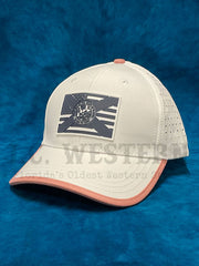 FloGrown FGH-295 Hat Cap White And Rose front view. If you need any assistance with this item or the purchase of this item please call us at five six one seven four eight eight eight zero one Monday through Saturday 10:00a.m EST to 8:00 p.m EST