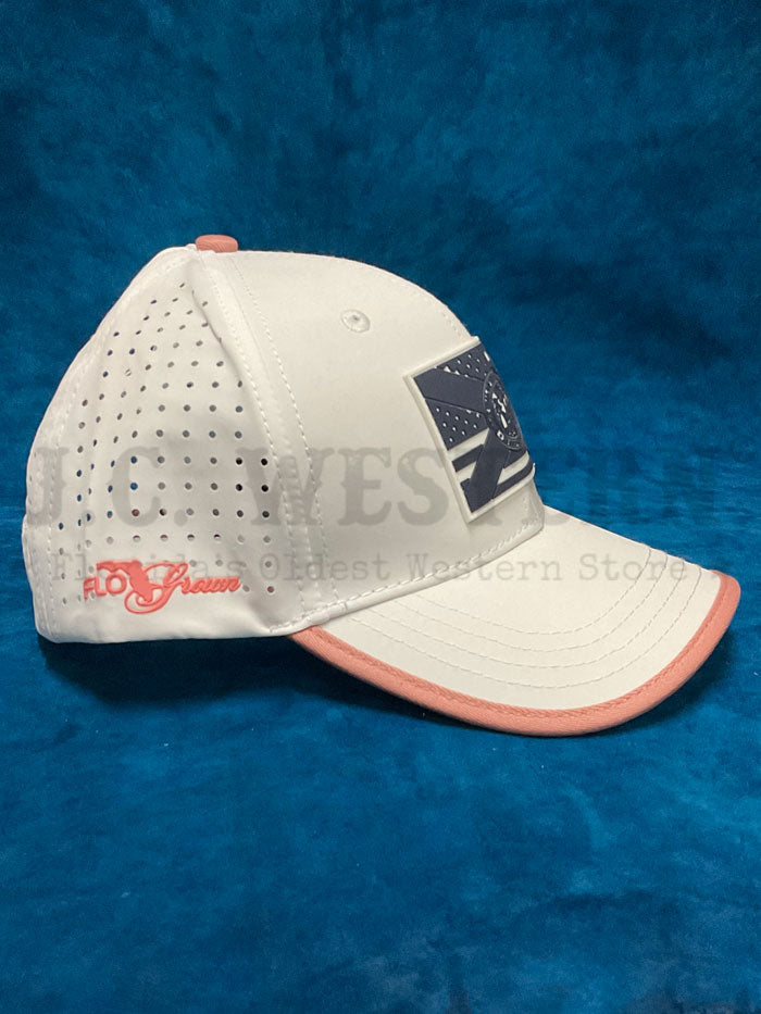 FloGrown FGH-295 Hat Cap White And Rose front view. If you need any assistance with this item or the purchase of this item please call us at five six one seven four eight eight eight zero one Monday through Saturday 10:00a.m EST to 8:00 p.m EST