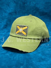 FloGrown FGH-297  Florida Flag Hat Olive Green front view. If you need any assistance with this item or the purchase of this item please call us at five six one seven four eight eight eight zero one Monday through Saturday 10:00a.m EST to 8:00 p.m EST