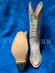 Old West TS1554 Womens Leather Snip Toe Tall Boots Grey front and sole. If you need any assistance with this item or the purchase of this item please call us at five six one seven four eight eight eight zero one Monday through Saturday 10:00a.m EST to 8:00 p.m EST