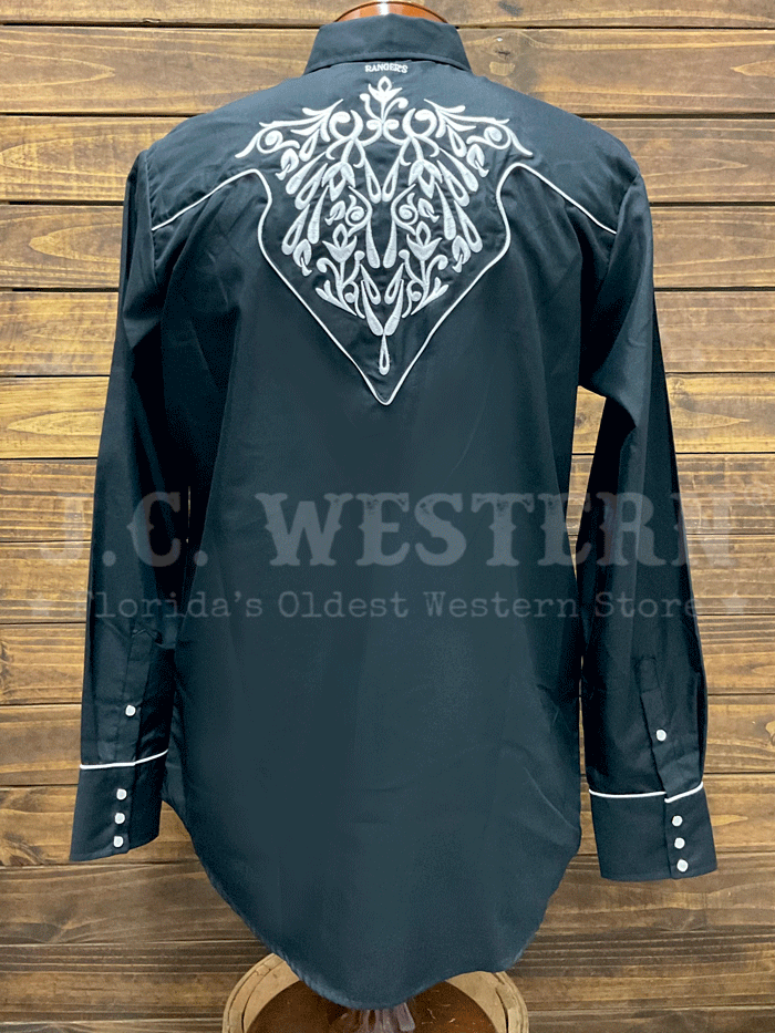 Rangers 181CA01 Mens Embroidery Western Shirt Black front. If you need any assistance with this item or the purchase of this item please call us at five six one seven four eight eight eight zero one Monday through Saturday 10:00a.m EST to 8:00 p.m EST