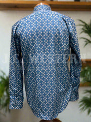 Rangers LR LR-037 Mens Long Sleeve Dresss Shirt Navy back view. If you need any assistance with this item or the purchase of this item please call us at five six one seven four eight eight eight zero one Monday through Saturday 10:00a.m EST to 8:00 p.m EST