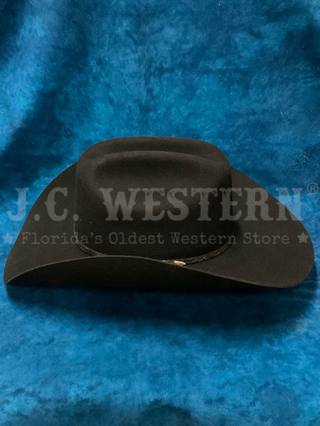 Stetson SWREDR-724207 RED ROCKS 3X Stallion Collection Wool Hat Black side view. If you need any assistance with this item or the purchase of this item please call us at five six one seven four eight eight eight zero one Monday through Saturday 10:00a.m EST to 8:00 p.m EST