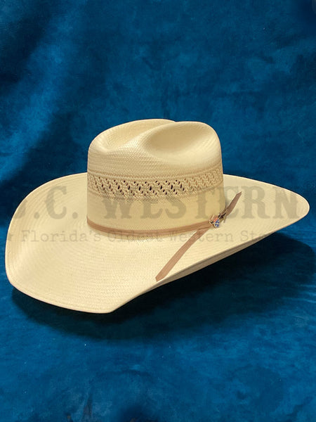 Resistol RSWIFI-684296 WILDFIRE REG Straw Hat Natural Tan side / front view. If you need any assistance with this item or the purchase of this item please call us at five six one seven four eight eight eight zero one Monday through Saturday 10:00a.m EST to 8:00 p.m EST