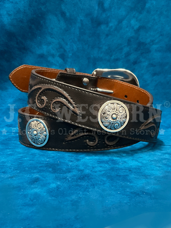 Nocona N3499701 Womens Western Belt Dark Brown front. If you need any assistance with this item or the purchase of this item please call us at five six one seven four eight eight eight zero one Monday through Saturday 10:00a.m EST to 8:00 p.m EST

