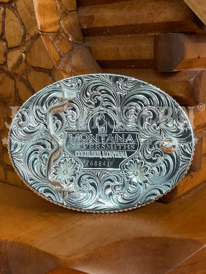 Montana Silversmiths 1255-1010M Our Lady Of Guadalupe Classic Western Buckle Silver front. If you need any assistance with this item or the purchase of this item please call us at five six one seven four eight eight eight zero one Monday through Saturday 10:00a.m EST to 8:00 p.m EST