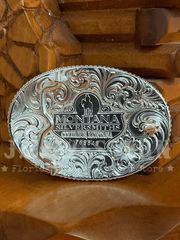 Montana Silversmiths 1340-767M Longhorn Gold Rope Trimmed Engraved Buckle Silver back. If you need any assistance with this item or the purchase of this item please call us at five six one seven four eight eight eight zero one Monday through Saturday 10:00a.m EST to 8:00 p.m EST