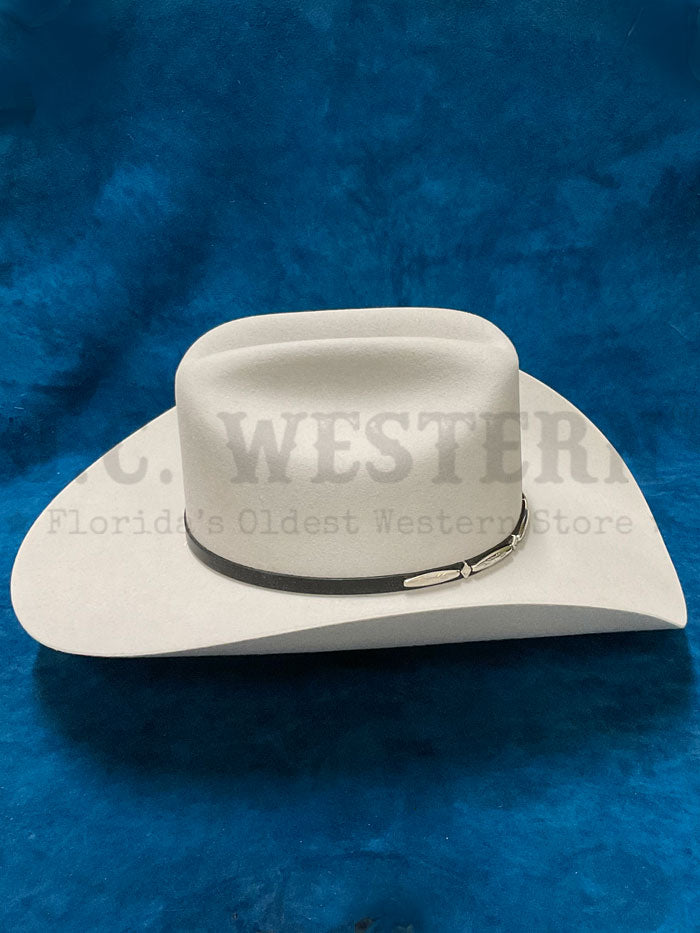 Stetson SFDLNT-754088 Del Norte 6X Felt Hat Silver Grey side / front view. If you need any assistance with this item or the purchase of this item please call us at five six one seven four eight eight eight zero one Monday through Saturday 10:00a.m EST to 8:00 p.m EST