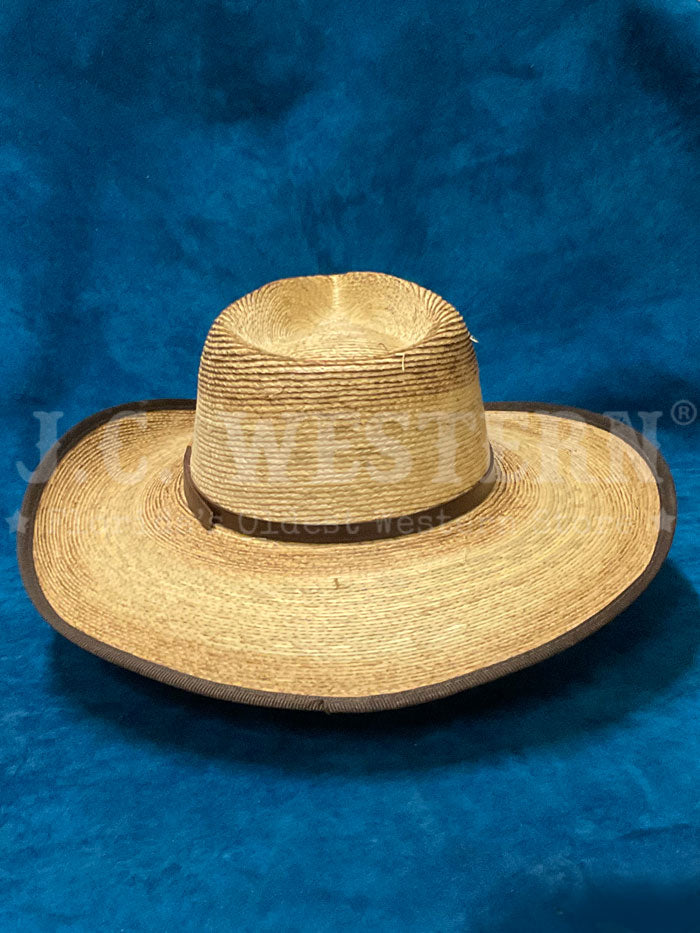 Stetson SSKMBL-4034 KIMBALL Stained Palm Hat Natural Burned side / front view. If you need any assistance with this item or the purchase of this item please call us at five six one seven four eight eight eight zero one Monday through Saturday 10:00a.m EST to 8:00 p.m EST