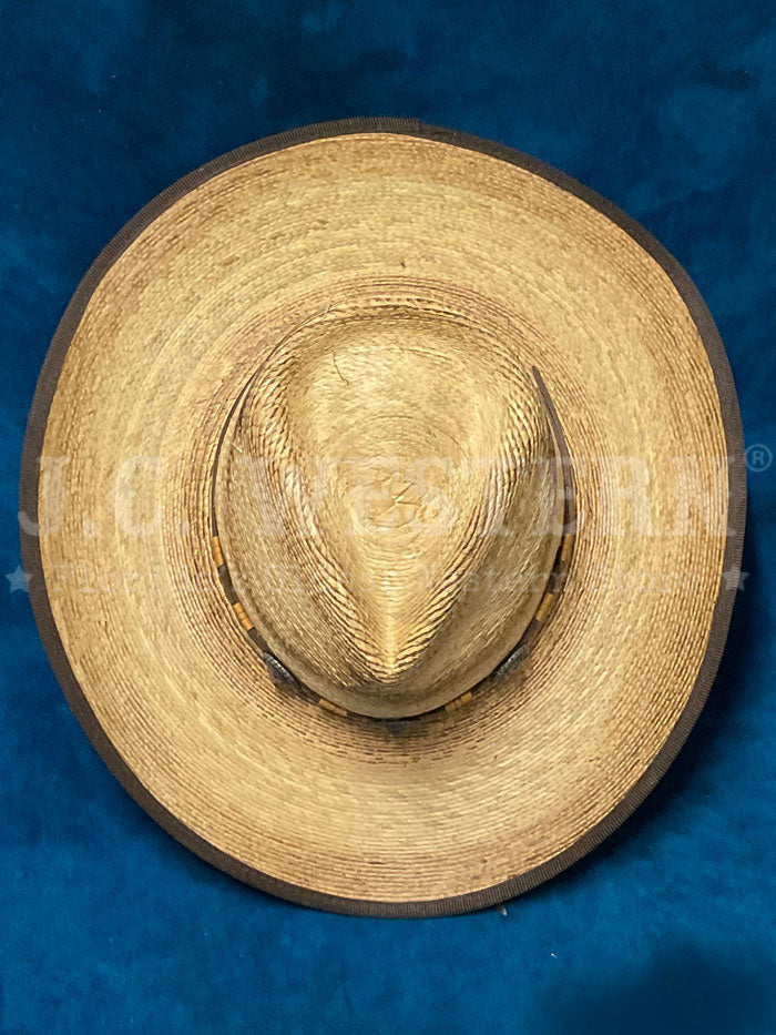 Stetson SSKMBL-4034 KIMBALL Stained Palm Hat Natural Burned side / front view. If you need any assistance with this item or the purchase of this item please call us at five six one seven four eight eight eight zero one Monday through Saturday 10:00a.m EST to 8:00 p.m EST