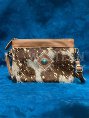 Myra Bag S-9974 Womens Eye of the Goddess Crossbody Bag in Caramel Brown front view. If you need any assistance with this item or the purchase of this item please call us at five six one seven four eight eight eight zero one Monday through Saturday 10:00a.m EST to 8:00 p.m EST