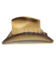 Austin Hats 05-128 LUKE Straw Hat Natural side view. If you need any assistance with this item or the purchase of this item please call us at five six one seven four eight eight eight zero one Monday through Saturday 10:00a.m EST to 8:00 p.m EST