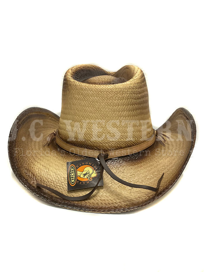 Austin Hats 05-128 LUKE Straw Hat Natural side/front view. If you need any assistance with this item or the purchase of this item please call us at five six one seven four eight eight eight zero one Monday through Saturday 10:00a.m EST to 8:00 p.m EST