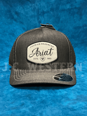 Ariat A300088901 Mens FlexFit 110 Heather Front Patch Cap Black front. If you need any assistance with this item or the purchase of this item please call us at five six one seven four eight eight eight zero one Monday through Saturday 10:00a.m EST to 8:00 p.m EST