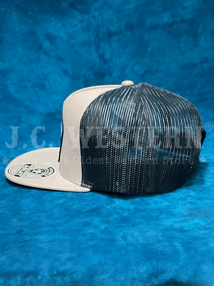 Ariat A300091506 Mens Snap Back Buffalo Patch Cap Silver Grey front. If you need any assistance with this item or the purchase of this item please call us at five six one seven four eight eight eight zero one Monday through Saturday 10:00a.m EST to 8:00 p.m EST