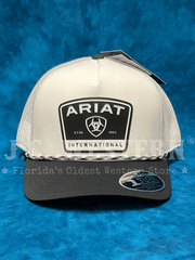 Ariat A300090405 Mens Rubber Patch Flexfit 110 Cap White front. If you need any assistance with this item or the purchase of this item please call us at five six one seven four eight eight eight zero one Monday through Saturday 10:00a.m EST to 8:00 p.m EST